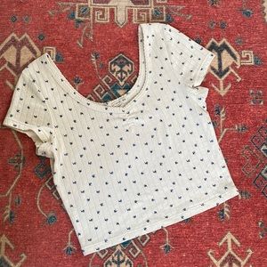 cornflower print cropped tshirt